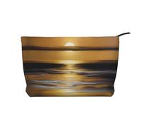 XZDLXJ Golden Horizon - Trousse per cosmetici in velluto a coste, adatta per viaggi e uso quotidiano, fodera robusta, garantisce la longevità, nero, taglia unica, Nero , Taglia unica