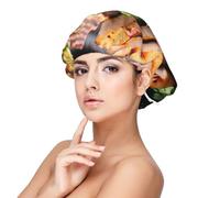 XZDLXJ Golden Roast - Cuffia da notte in raso per adulti, protezione e comfort dei capelli, nero, taglia unica