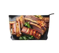 XZDLXJ Golden Roast - Trousse per cosmetici in velluto a coste, adatta per viaggi e uso quotidiano, fodera robusta, garantisce la longevità, nero, taglia unica, Nero , Taglia unica