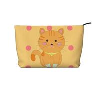 XZDLXJ graziosa borsa cosmetica in velluto a coste con gattino dei cartoni animati, adatta per viaggi e uso quotidiano, fodera robusta, garantisce la longevità, nero, taglia unica, Nero , Taglia unica