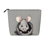 XZDLXJ Grey Rat - Trousse impermeabile effetto lino, monostrato, con cerniera, per le tue esigenze quotidiane o di viaggio, nero, taglia unica, Nero , Taglia unica
