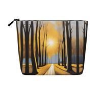 XZDLXJ Impression Sunlight - Trousse impermeabile effetto lino, monostrato, con cerniera, per le tue esigenze quotidiane o di viaggio, nero, taglia unica, Nero , Taglia unica