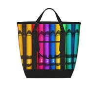 XZDLXJ Pastelli colorati Grande Capacità Isolato Spalla e Tote Bag per Cibo Caldo e Freddo, Nero, Taglia Unica, Nero , Taglia unica