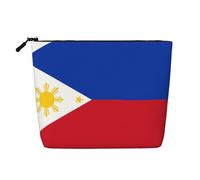 XZDLXJ Philippine Flag - Trousse impermeabile effetto lino monostrato con cerniera per le tue esigenze quotidiane o di viaggio, nero, taglia unica, Nero , Taglia unica