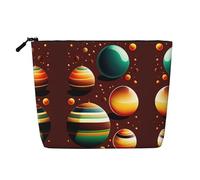 XZDLXJ Planets in space - Astuccio per il trucco impermeabile effetto lino, monostrato, con cerniera, per le tue esigenze quotidiane o di viaggio, nero, taglia unica, Nero , Taglia unica