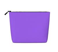 XZDLXJ Pochette per trucco monostrato resistente all'acqua in tinta unita viola chiaro con cerniera per le tue esigenze quotidiane o di viaggio, nero, taglia unica, Nero , Taglia unica