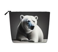 XZDLXJ Portrait of a Polar Bear - Astuccio per trucco impermeabile, effetto lino, monostrato, con cerniera, per le tue esigenze quotidiane o di viaggio, nero, taglia unica, Nero , Taglia unica