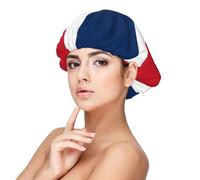 XZDLXJ Repubblica Dominicana - Cuffia da notte in raso per adulti, protezione e comfort per capelli, nero, taglia unica