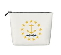 XZDLXJ Rhode Island State Flag - Astuccio per il trucco impermeabile effetto lino, monostrato, con cerniera, per le tue esigenze quotidiane o di viaggio, nero, taglia unica, Nero , Taglia unica