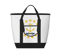 XZDLXJ Rhode Island State Flag - Borsa a tracolla e borsa tote isolata per cibi caldi e freddi, nera, taglia unica, Nero , Taglia unica