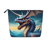 XZDLXJ Roaring Dragon - Astuccio per trucco impermeabile effetto lino, monostrato, con cerniera, per le tue esigenze quotidiane o di viaggio, nero, taglia unica, Nero , Taglia unica