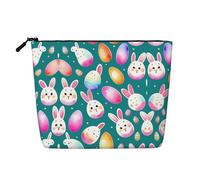 XZDLXJ Shy Rabbit Faces - Astuccio per il trucco impermeabile, effetto lino, monostrato, con cerniera, per le tue esigenze quotidiane o di viaggio, nero, taglia unica, Nero , Taglia unica