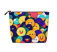 XZDLXJ Smiling Face - Astuccio per trucco monostrato impermeabile, effetto lino, con cerniera, per le tue esigenze quotidiane o di viaggio, nero, taglia unica, Nero , Taglia unica