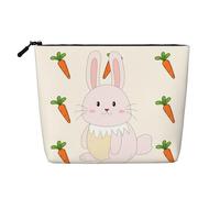 XZDLXJ Smiling Rabbit - Trousse impermeabile effetto lino, monostrato, con cerniera, per le tue esigenze quotidiane o di viaggio, nero, taglia unica, Nero , Taglia unica