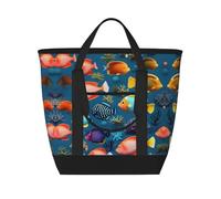 XZDLXJ Submarine reef fish - Borsa termica per alimenti caldi e freddi, grande capacità, taglia unica, colore: nero, Nero , Taglia unica