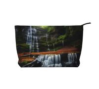 XZDLXJ Trousse in velluto a coste Waterfall View, adatta per viaggi e uso quotidiano, fodera robusta, garantisce la longevità, nero, taglia unica, Nero , Taglia unica