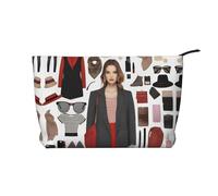 XZDLXJ Trousse per cosmetici in velluto a coste, adatta per viaggi e uso quotidiano, fodera robusta, garantisce la longevità, nero, taglia unica, Nero , Taglia unica