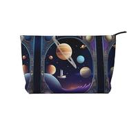 XZDLXJ Una borsa cosmetica in velluto a coste Cosmic Voyage, adatta per viaggi e uso quotidiano, fodera robusta, garantisce la longevità, nero, taglia unica, Nero , Taglia unica