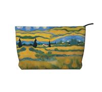 XZDLXJ Una borsa cosmetica in velluto a coste Van Gogh Fields, adatta per viaggi e uso quotidiano, fodera robusta, garantisce la longevità, nero, taglia unica, Nero , Taglia unica