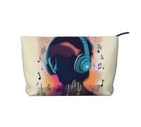 XZDLXJ Una borsa per cosmetici in velluto a coste Music Vibes, adatta per viaggi e uso quotidiano, fodera robusta, garantisce la longevità, nero, taglia unica, Nero , Taglia unica