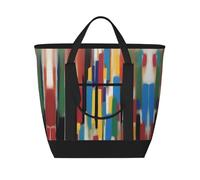 XZDLXJ Una borsa termica Creative Strokes di grande capacità per cibi caldi e freddi, nero, Taglia unica