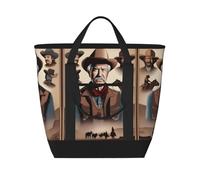 XZDLXJ Western Icons - Borsa termica a tracolla e tote bag per cibi caldi e freddi, grande capacità, nero, taglia unica, Nero , Taglia unica