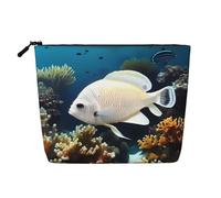 XZDLXJ White-Golden Fish - Astuccio per il trucco impermeabile, effetto lino, monostrato, con cerniera, per le tue esigenze quotidiane o di viaggio, nero, taglia unica, Nero , Taglia unica