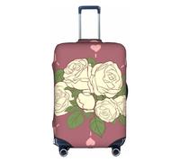 XZDLYY Custodia per valigia, con cerniera invisibile, motivo: rosa dell'amore, colore bianco, per viaggi e lavoro, senza valigia, bianco, Small