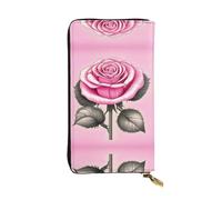XZDLYY Pochette lunga con rose rosa per donne alla moda, leggero, resistente, personalizzato ed elegante