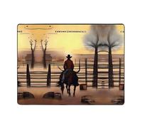 XZDLYY Tappetino da bagno antiscivolo in flanella con cronache cowboy, 160 x 122 cm, morbido, resistente, per interni, casa, ufficio e hotel