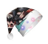 XZDPY The Silent Monkey Christmas Light-Up Cappello decorativo per adulti, cappello da festa per feste e festival