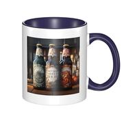 XZDZWK 3 bottiglie di birra classica tazza elegante durevole e blu navy resistente allo sbiadimento adatto per uso domestico ufficio e ristorante