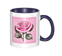XZDZWK Bellissima tazza classica con rose rosa, elegante e resistente allo sbiadimento, adatta per casa, ufficio e ristorante
