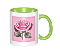 XZDZWK Bellissima tazza classica con rose rosa, elegante e resistente allo sbiadimento, adatta per casa, ufficio e ristorante