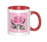 XZDZWK Bellissima tazza classica con rose rosa, elegante e resistente allo sbiadimento, adatta per casa, ufficio e ristorante