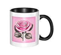 XZDZWK Bellissima tazza classica con rose rosa, elegante e resistente allo sbiadimento, adatta per casa, ufficio e ristorante