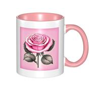 XZDZWK Bellissima tazza classica con rose rosa, elegante e resistente allo sbiadimento, adatta per casa, ufficio e ristorante