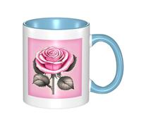 XZDZWK Bellissima tazza classica con rose rosa, elegante e resistente allo sbiadimento, adatta per casa, ufficio e ristorante