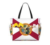 XZDZWK Borsa da viaggio con bandiera della Florida, grande capacità, con tasche multiple, pieghevole, leggera, per palestra, spiaggia all'aperto e shopping