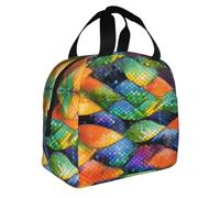 XZDZWK Borsa portapranzo multifunzione con squame di pesce arcobaleno, resistente e facile da trasportare, per lavoro, scuola, picnic e attività all'aperto
