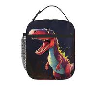 XZDZWK Borsa termica per il pranzo a forma di dinosauro dalla bocca grande, con tasche laterali in rete e tasche multiple, adatta per l'ufficio e i viaggi