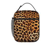 XZDZWK Borsa termica per il pranzo a righe su leopardi, con tasche laterali in rete e tasche multiple, adatta per l'ufficio e i viaggi