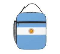 XZDZWK Borsa termica per il pranzo con bandiera argentina, con tasche laterali in rete e tasche multiple, adatta per l'ufficio e i viaggi