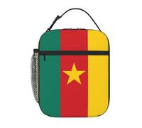 XZDZWK Borsa termica per il pranzo con bandiera del Camerun con tasche laterali in rete e tasche multiple, adatta per l'ufficio e i viaggi