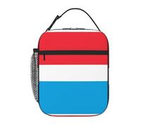 XZDZWK Borsa termica per il pranzo con bandiera del Lussemburgo, con tasche laterali in rete e tasche multiple, adatta per l'ufficio e i viaggi