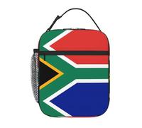 XZDZWK Borsa termica per il pranzo con bandiera del Sud Africa, con tasche laterali in rete e tasche multiple, adatta per l'ufficio e i viaggi
