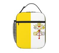 XZDZWK Borsa termica per il pranzo con bandiera del Vaticano, con tasche laterali in rete e tasche multiple, adatta per l'ufficio e i viaggi