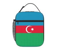 XZDZWK Borsa termica per il pranzo con bandiera dell'Azerbaigian, con tasche laterali in rete e tasche multiple, adatta per l'ufficio e i viaggi