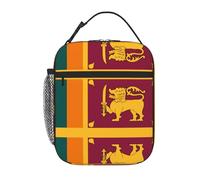 XZDZWK Borsa termica per il pranzo con bandiera dello Sri Lanka, con tasche laterali in rete e tasche multiple, adatta per l'ufficio e i viaggi