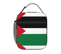 XZDZWK Borsa termica per il pranzo con bandiera dello Stato della Palestina, con tasche laterali in rete e tasche multiple, adatta per l'ufficio e i viaggi